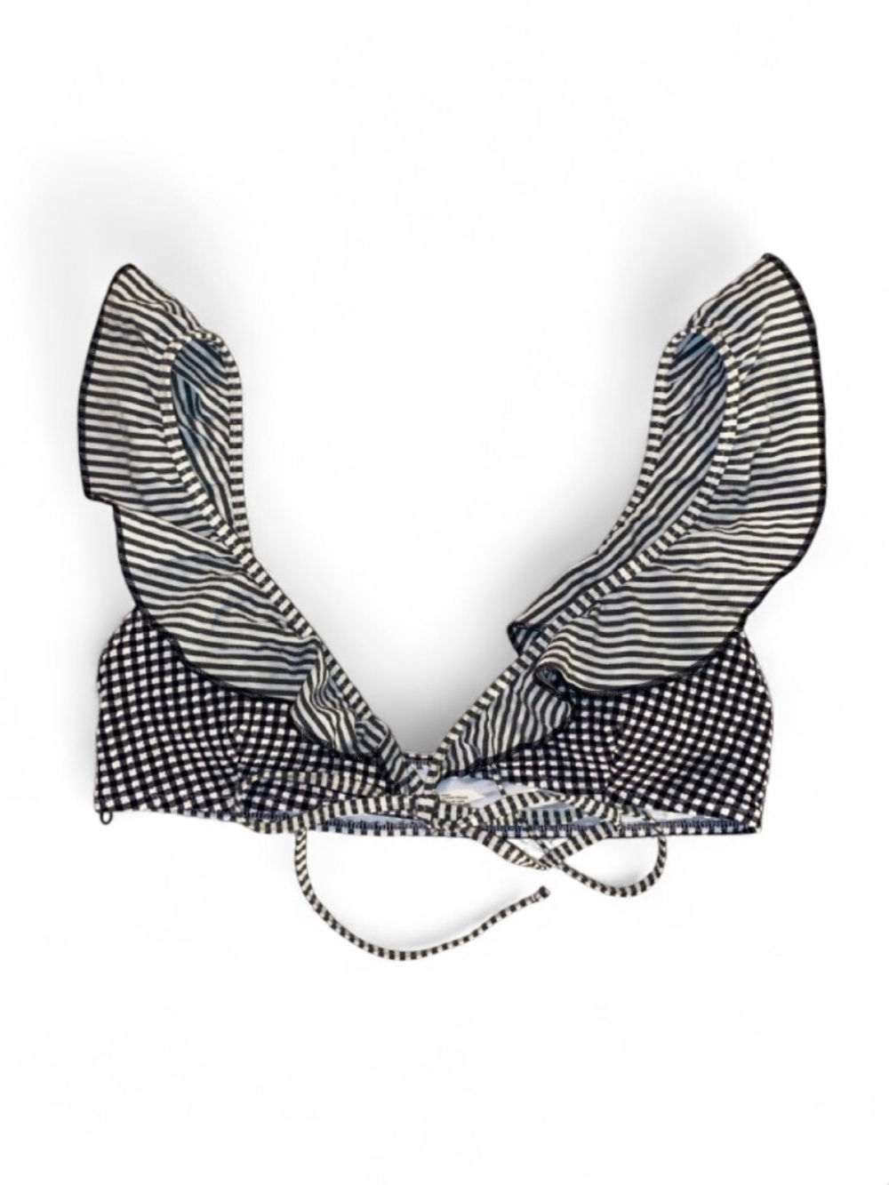 aerie Black & White Striped Ruffle Bikini - Picture 5 of 13